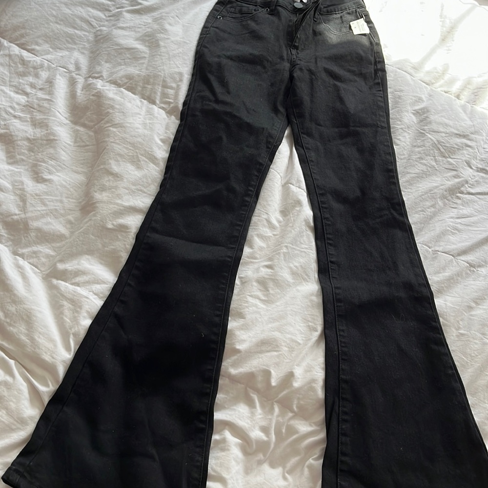 Black flare jeans